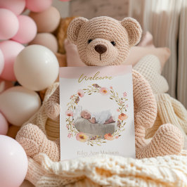 Anuncio Fotos del Bebé Trendy Nacimiento Floral Moderno