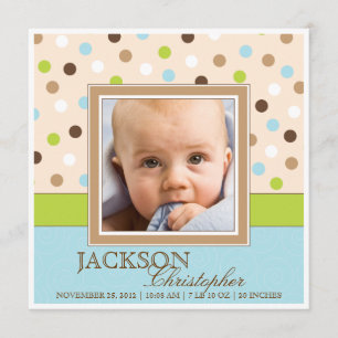 Anuncio Fotos del nacimiento dos del bebé en azul + Puntos