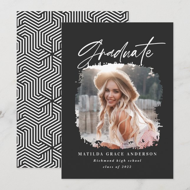 Anuncio Fotos geométricas graduación de guiones en blanco  (Anverso / Reverso)