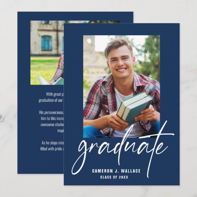 Anuncio Fotos personalizadas con letra script de graduado  (Anverso / Reverso)