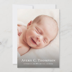 Anuncio Fotos personalizadas de nuevo bebé corazón moderno