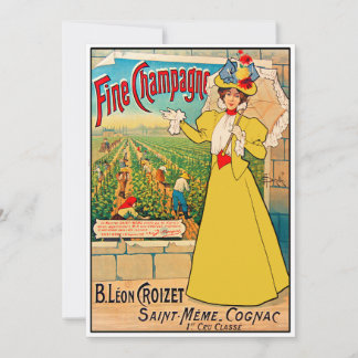 Anuncio francés antiguo para champán fino