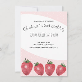 Anuncio Fresas acuarela pintada a mano en Rubor