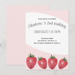 Anuncio Fresas acuarela pintada a mano en Rubor