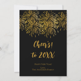 Anuncio Fuegos artificiales de oro negro personalizados Fe