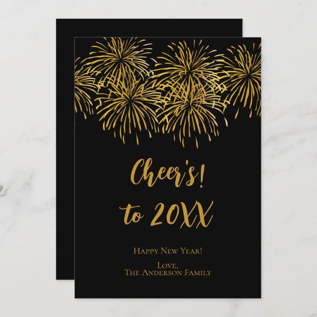 Anuncio Fuegos artificiales de oro negro personalizados Fe (Anverso / Reverso)