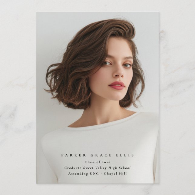 Anuncio Full Bleed Elegant Photo Graduation Announcement (Anverso)