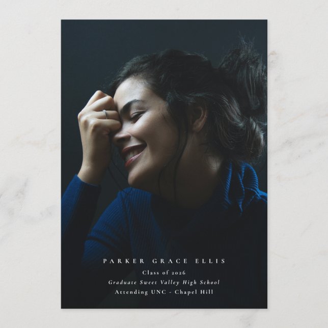 Anuncio Full Bleed Elegant Photo Graduation Announcement (Anverso)