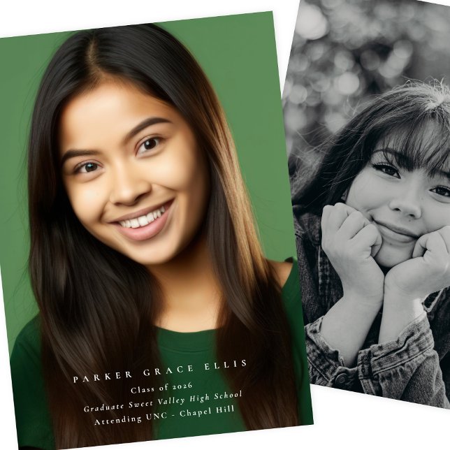 Anuncio Full Bleed Modern 2 Photo Graduation Announcement (Subido por el creador)