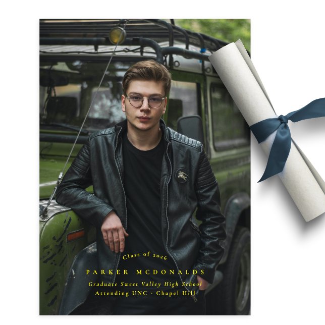 Anuncio Full Bleed Photo Yellow Graduation Announcement (Subido por el creador)