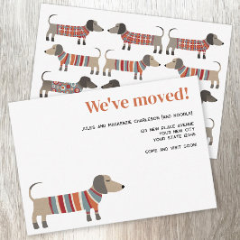 Anuncio Fun Dachsund Dog Moving Announcement