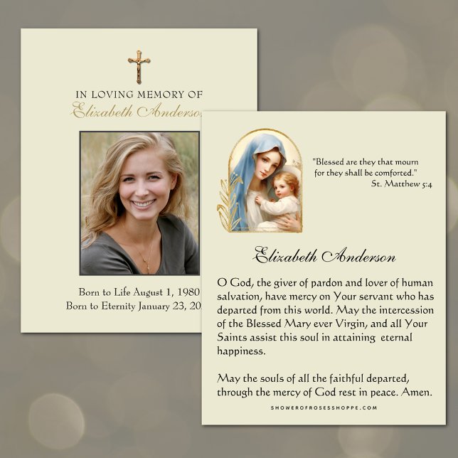 Anuncio Funeral Católico María Jesús Oración Religiosa (Remember your loved ones in prayer.)