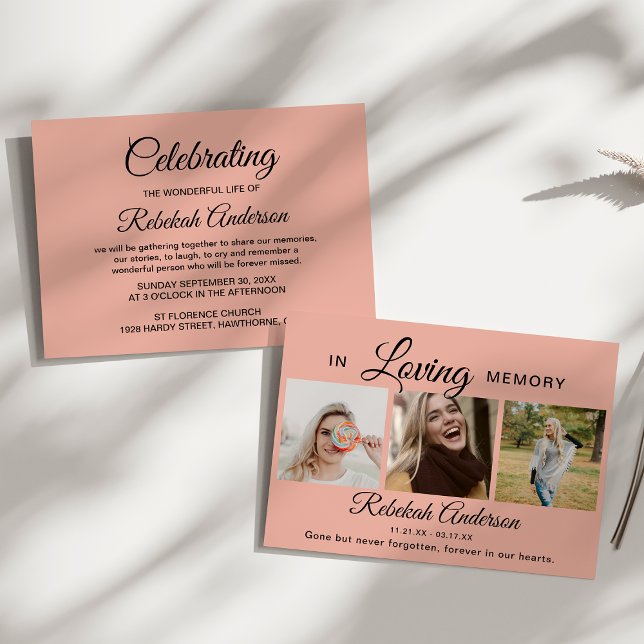 Anuncio Funeral moderno de 3 Collages de fotos (Subido por el creador)