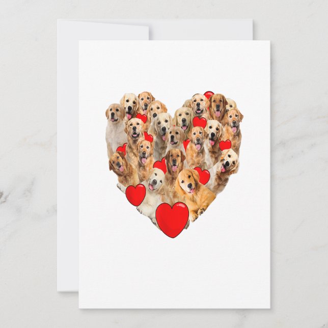 Anuncio Funny Heart Love Golden Retriever Día de San Valen (Anverso)
