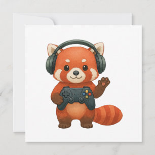 Anuncio Gamer de Panda rojo, controlador de juegos y audíf
