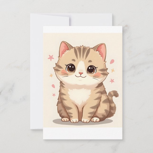 Anuncio Gato brillante: Kawaii dulce arte gatito para cual (Anverso)