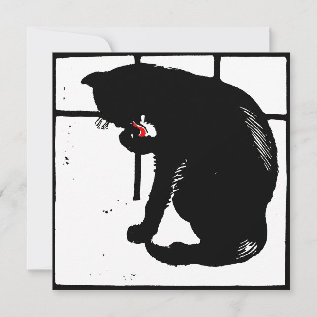 Anuncio Gato negro de animales de la granja Woodcut de Vic (Anverso)