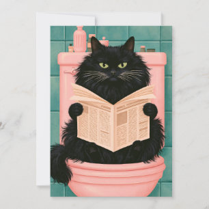 Anuncio Gato negro divertido en el baño