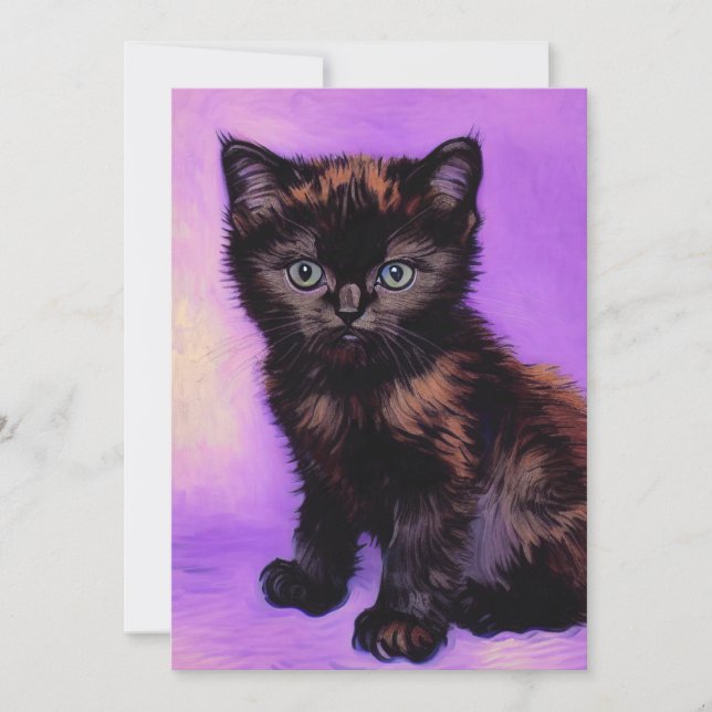 Anuncio Gato púrpura estilo Van Gogh (Anverso)
