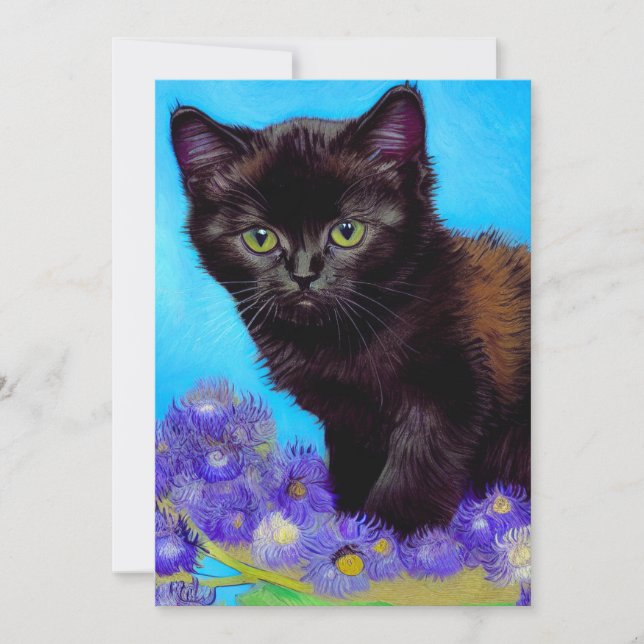 Anuncio Gato Van Gogh y flores (Anverso)