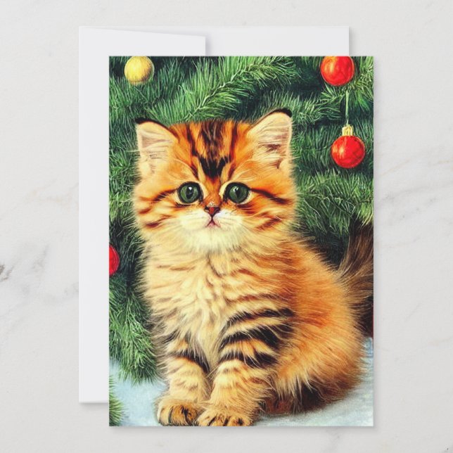 Anuncio Gato vintage de Navidad (Anverso)