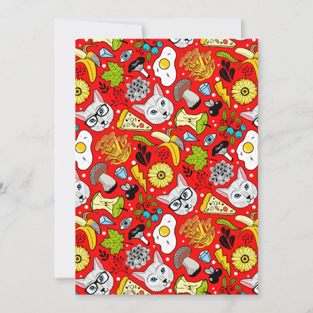 Anuncio Gato y huevo en rojo (Anverso)