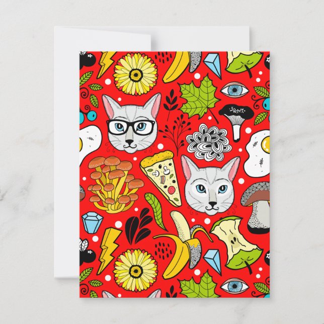Anuncio Gato y huevo en rojo (Anverso)