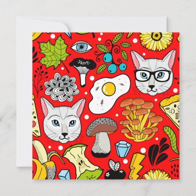 Anuncio Gato y huevo en rojo (Anverso)