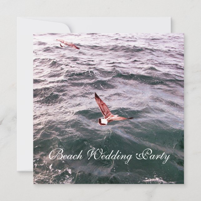 ANUNCIO GAVIOTA VOLANDO SOBRE LAS OLAS PLAYA BODA (Anverso)