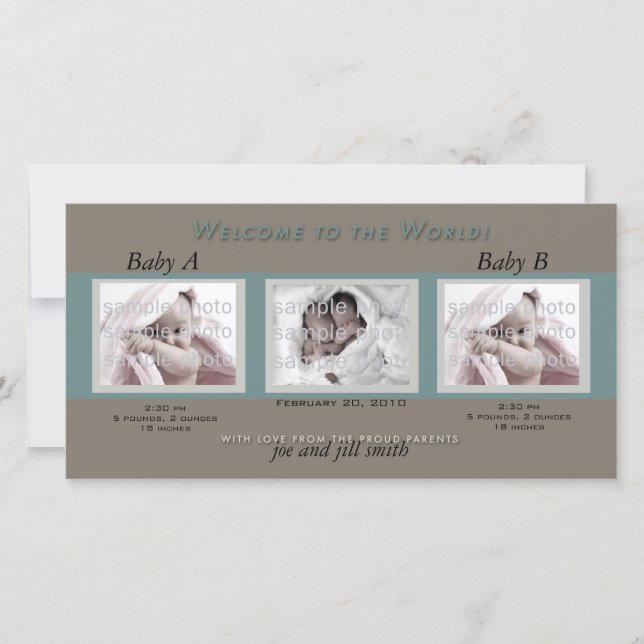 Anuncio Gemelos de bienvenida (Anverso)