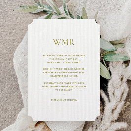 Anuncio Género monograma Nacimiento neutral