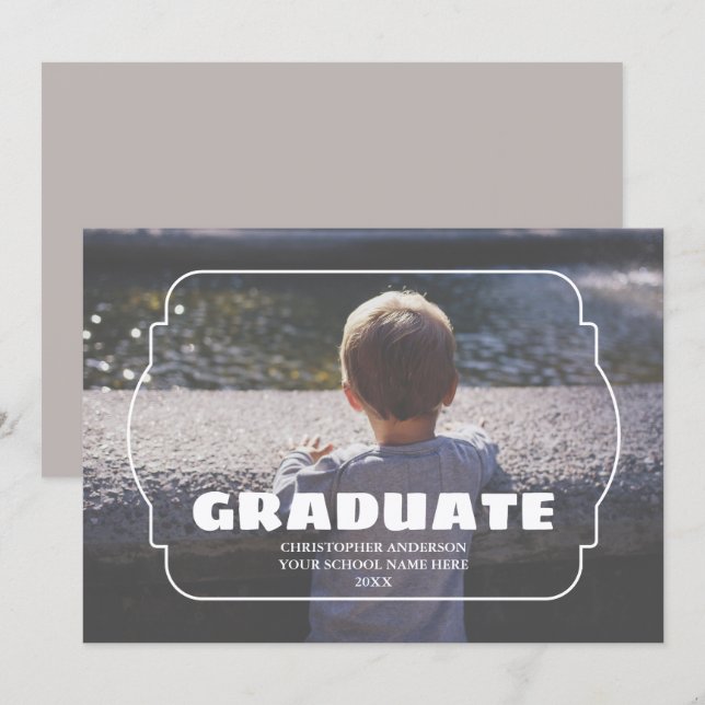 Anuncio Geometric Frame Kids Photo Graduation (Anverso / Reverso)