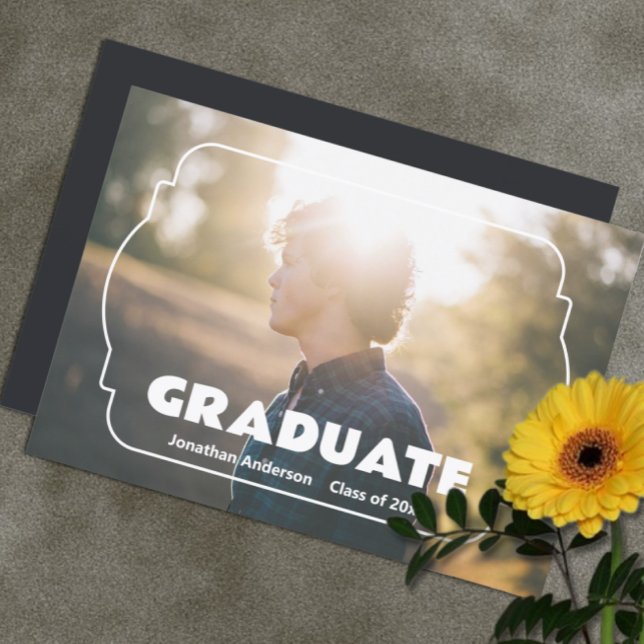 Anuncio Geometric Frame Photo Graduation Announcement (Subido por el creador)