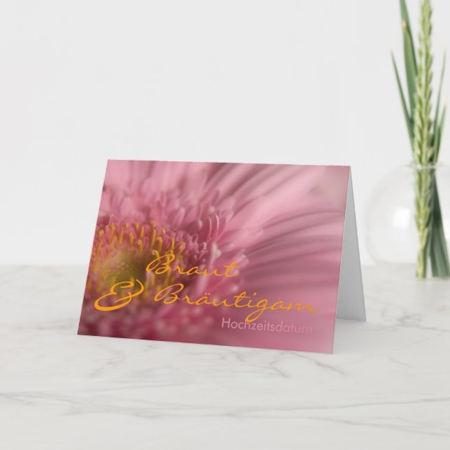 Anuncio Gerbera de Rosa • Ahorre la fecha Karte (Anverso)