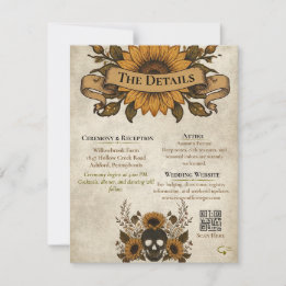 Anuncio Girasol Esquelético Gótico Otoñal Halloween Vintag