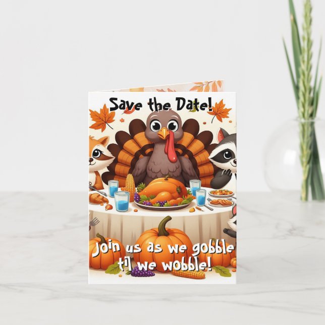 Anuncio Gobble hasta que tambalee Guardar la fecha (Anverso)