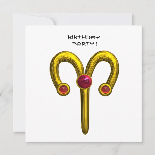 Anuncio GOLD ARIES ZODIAC BIRTHAY JEWEL Ruby Red White (Anverso)