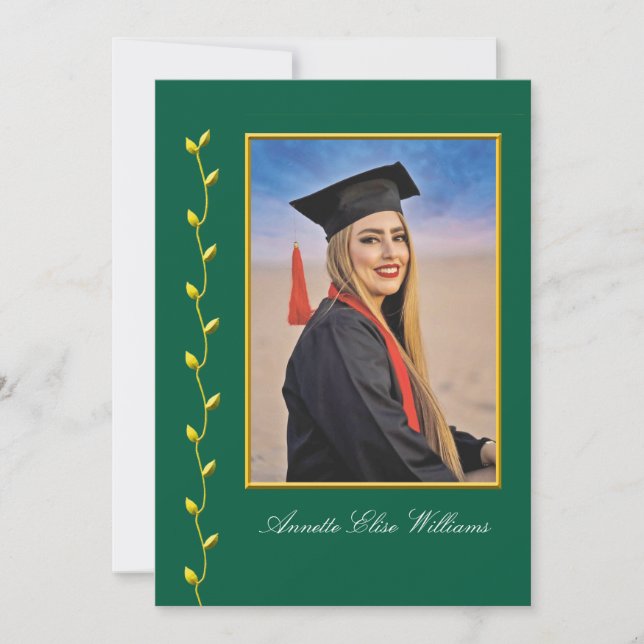 Anuncio Gold Ivy design with Photo Grad Announcment (Anverso)
