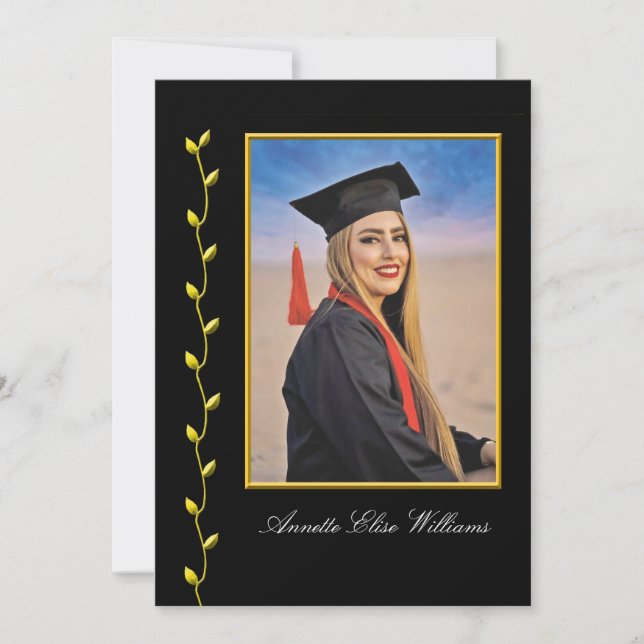 Anuncio Gold Ivy design with Photo Grad Announcment (Anverso)