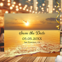 Golden Sunset Beach o Destination Save the Date