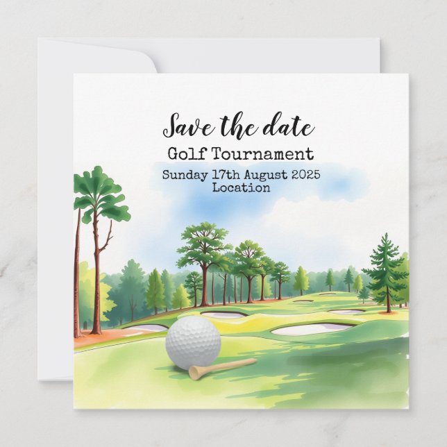 Anuncio Golf Salvar el torneo de golf de fecha (Anverso)