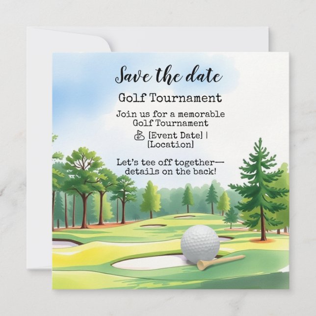 Anuncio Golf Salvar el torneo de golf de fecha (Anverso)