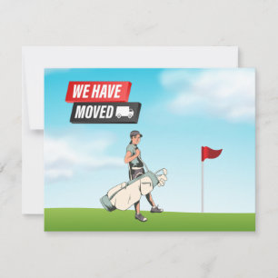 Anuncio Golfer nos hemos mudado con el golfista en la band