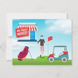 Anuncio Golfer nos hemos mudado con un carrito de golf y u