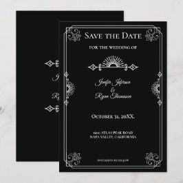 Anuncio Gothic halloween wedding save the date invitation