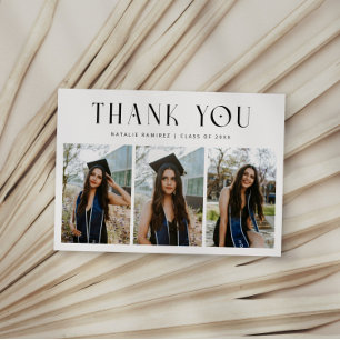 Anuncio Gracias Caprichosa Multi Foto Blanca Graduación