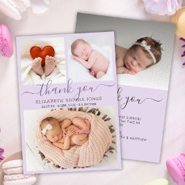 Anuncio Gracias, Nacimiento, Collage de fotos Lilac