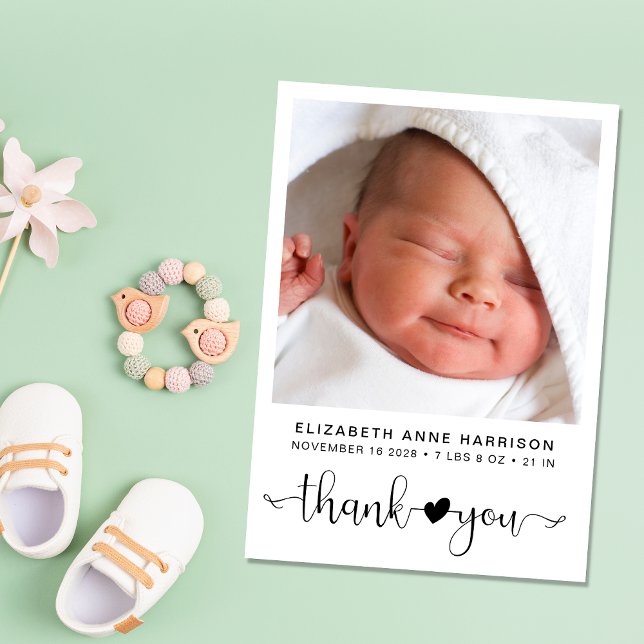 Anuncio Gracias por el nacimiento de la foto (A beautiful and unique way to thank family and friends and introduce them to your precious baby)