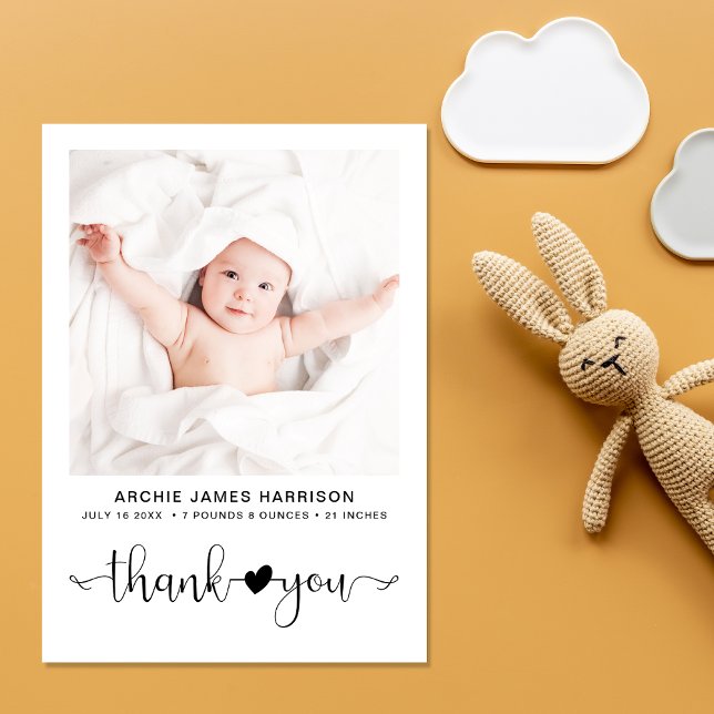 Anuncio Gracias por el nacimiento de Photo Heart (A beautiful and unique way to thank family and friends and introduce them to your precious baby)
