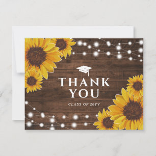 Anuncio Gracias Por La Graduación De Rustic Sunflowers Lig